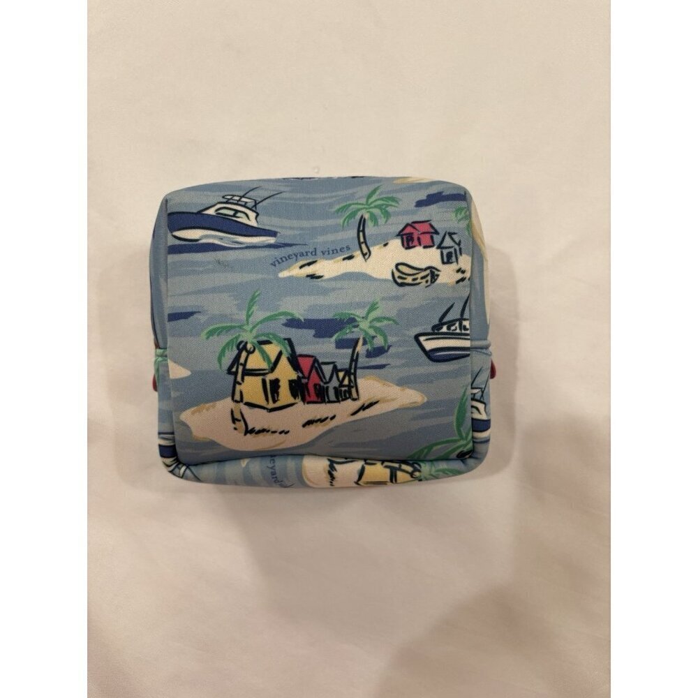Vineyards Vines for Target cosmetic bag, yacht theme, zip closed